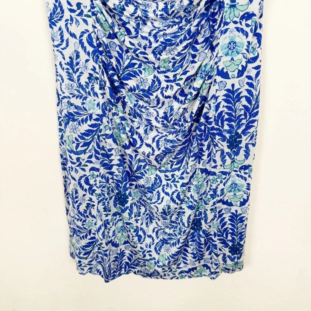 Tory Burch Blue Printed silk jersey Midi dress